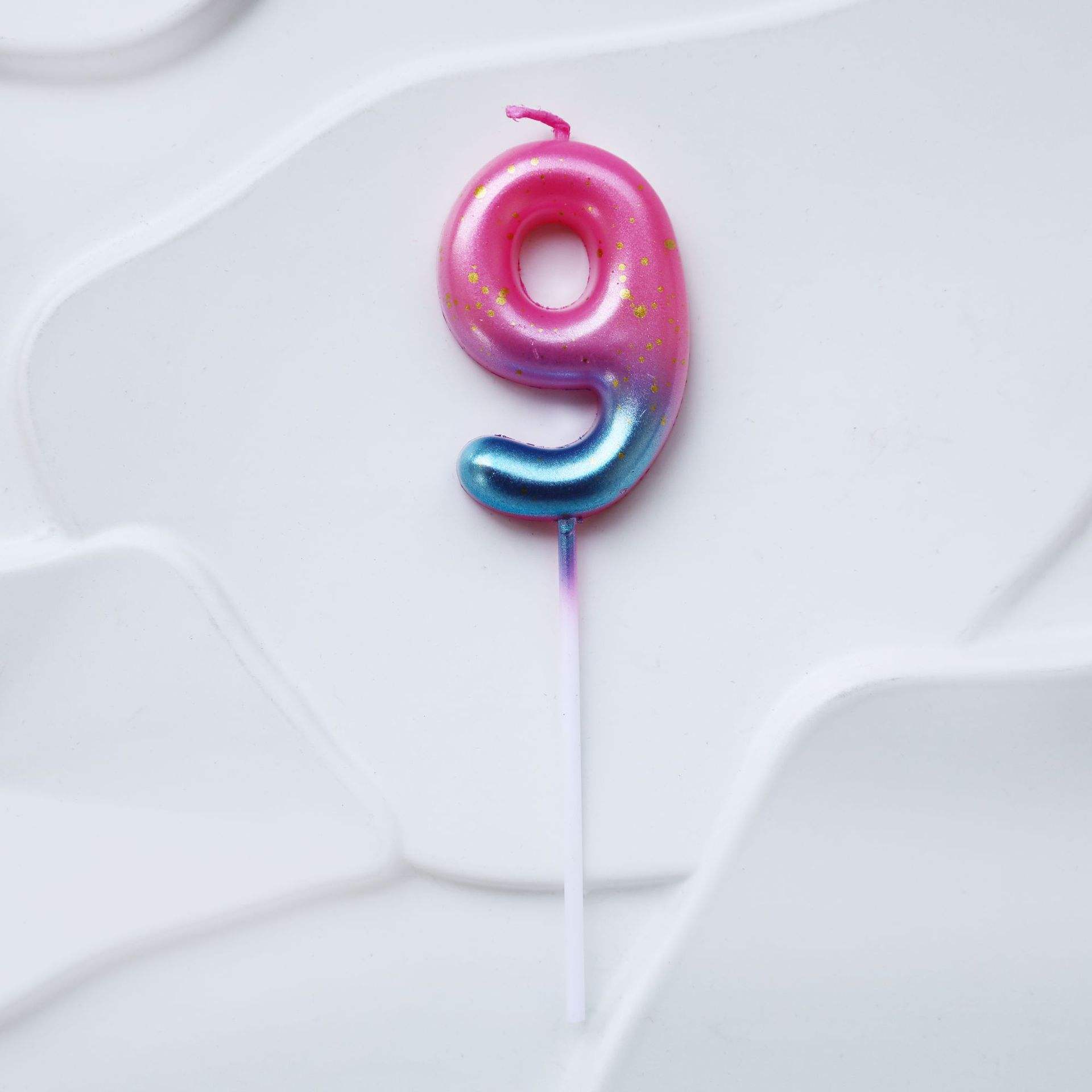 Bougie numérique rose clair dégradé bleu lac-9