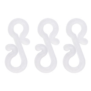 Ganchos de plástico en forma de S para árbol de Navidad, decoración colgante para exteriores, blanco 01, negro 01, blanco 02, blanco 03, blanco 04 - Product Image 1