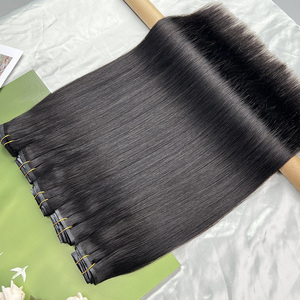 Extensiones de Cabello Humano Natural de 12A con Clip, Cabello Virgen Indio, Trama de PU, 7 Piezas/Juego, Extensiones de Cabello Sin Procesar - Product Image 5