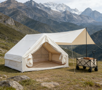 Grande tente de camping gonflable de luxe pour 5 à 8 personnes, tente de glamping à structure pneumatique pour l'extérieur