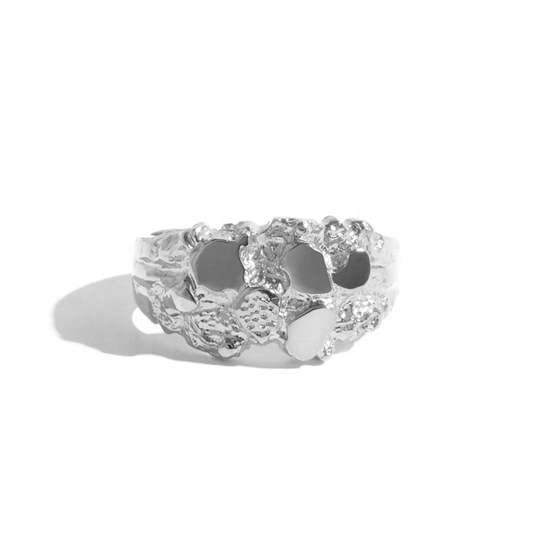silver nugget ring