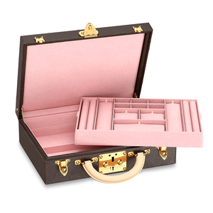 Custom Monogram Jewelry Suitcase Rings Necklaces Jewelry Travel Box Pu Leather Jewelry Box