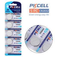 Batería PKCELL CR2032 3V, Batería de Botón de Litio, Batería de Moneda CR2032 para Juguetes