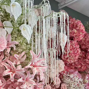 Decoración de Pared de Flores de Hortensia Simuladas para Salón de Bodas, Color Rosa Blanco, 8 Pies, Flores Artificiales de Seda Hechas a Mano de Alta Calidad - Product Image 3