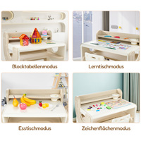 Ensemble de bureau et chaise d'étude pour enfants en plastique moderne avec étagère de rangement, design nuage, pour chambre et salle à manger