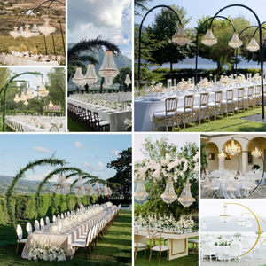 Soporte de metal de hierro semicircular para araña de cristal alta, para arco de boda, eventos y fiestas - Product Image 5