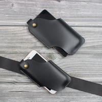 Étui de téléphone en cuir PU durable, étui pour téléphone portable avec passants de ceinture, sac de ceinture portable pour téléphone