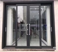 Portes coulissantes extérieures en aluminium à double vitrage insonorisées, portes intérieures coulissantes en aluminium à double vitrage thermique