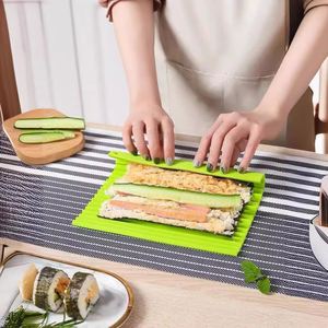 Utensilio para Enrollar <span class=keywords><strong>Sushi</strong></span> Japonés de Bambú, Molde de Silicona para Enrollar <span class=keywords><strong>Sushi</strong></span>, Rollo de Arroz con Algas Marinas - Product Image 1