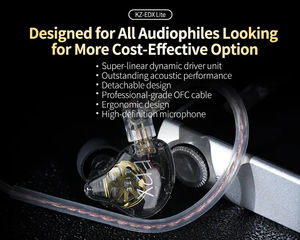 KZ EDX Lite 1DD Casque intra-auriculaire dynamique HIFI Musique filaire Jeux Sports <span class=keywords><strong>DJ</strong></span> Scène Casque de bureau Bouchons <span class=keywords><strong>d</strong></span>'oreilles - Product Image 2