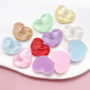 Abalorios de Corazón Irregulares con Ondas de Agua, Cabujones de Corazón para Manualidades y Scrapbooking - Product Image 1