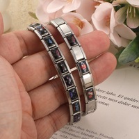 Accessoires de bracelets à breloques DIY en acier inoxydable, style italien classique et tendance, bijoux noirs, motifs de dessins animés créatifs pour couple