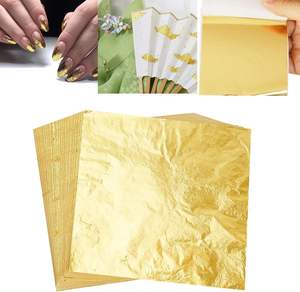 9x9cm Taiwán K hoja de oro 2000 uds/hojas <span class=keywords><strong>para</strong></span> artesanía chapado <span class=keywords><strong>en</strong></span> oro decoración Interior pasta acrílica arte dorado - Product Image 1