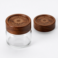 Pot de conservation en verre hermétique avec couvercle en bois d'acacia, boîte à épices, récipient de cuisine, joint en silicone, pour aliments secs, thé, logo personnalisé, vente en gros