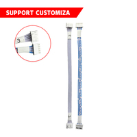 Maßgefertigtes 2468 24AWG Verzinntes Kupferleiter PVC-Isoliertes Blau-Weißes Flachbandkabel PH2.0-5P Adapter mit 20cm Länge