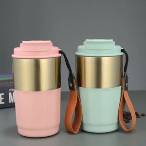 Termo de Acero Inoxidable de Doble Pared de 450 ml, Taza de Café Aislada y Portátil con Pajita Pequeña y Bonita, Nuevo Diseño para Amantes del Café - Product Image 1