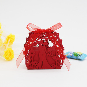 レーザーカット新郎新婦ギフトボックス結婚式の引き出物ダイカットキャンディボックス結婚式の引き出物ボックス（キャンディ用） - Product Image 2