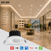 Plafonnier LED encastré à bord plat, angles de faisceau multiples, verre de sécurité, grille en nid d'abeille en option, pour hôtel