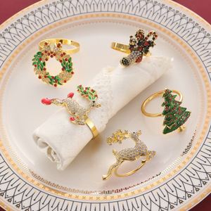 Servilleteros de metal delicados para decoración de mesa de Navidad para banquete de boda de vacaciones - Product Image 5