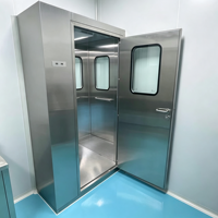 Cabine de douche à air en acier inoxydable avec capteur automatique et buses multiples, conforme GMP pour salle blanche pharmaceutique, taille personnalisée