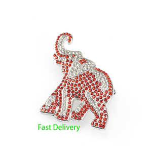 Elefante de Cristal Broche Pin Rhinestone Broche Material da Liga das Mulheres Personalizadas para Casamentos e Festas-Dongguan Jóias - Product Image 3