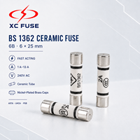 Fusible XC FUSE à prise britannique, cartouche en céramique, action rapide, à passage traversant, 6B BS1362, céramique, 1A-13A, AC 240V, ASTA UKCA PSB