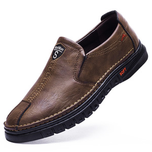 Mocasines de Cuero Genuino para Hombre, Zapatos Casuales Sin Cordones, Suela Suave, Tacón Bajo, Estilo Británico, Color Sólido, Hechos en Wenzhou - Product Image 5