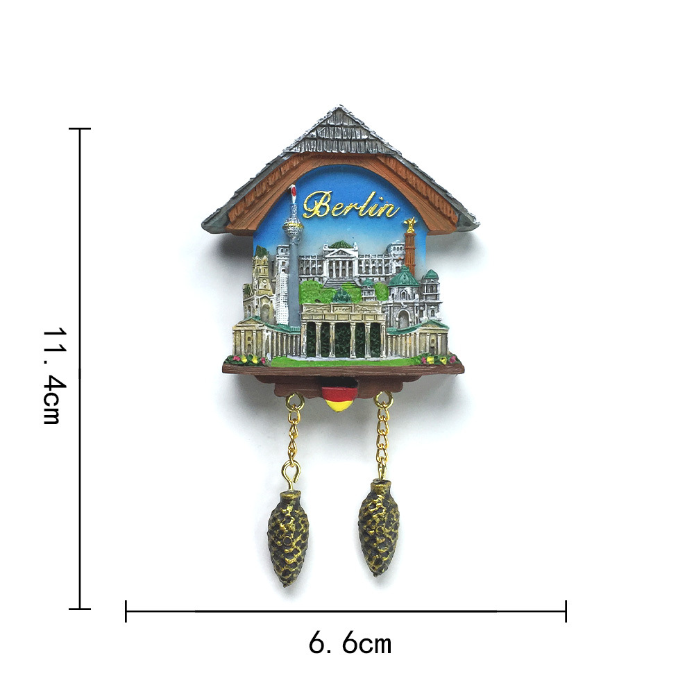 colorful A cuckoo clock from a wooden house in