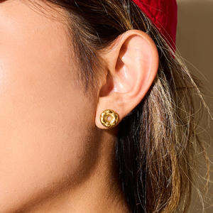 Modernos y Elegantes Pendientes de Oro de 18K con Baño PVD, Hipoalergénicos, Resistentes al Deslustre, en Forma de Donut, Ideales para Regalo - Product Image 1