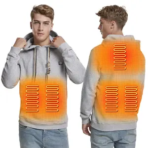 China Manufacture Electric USB Heating Men Outdoor Winter Keep Warm Hooded Heating Hoodie Top