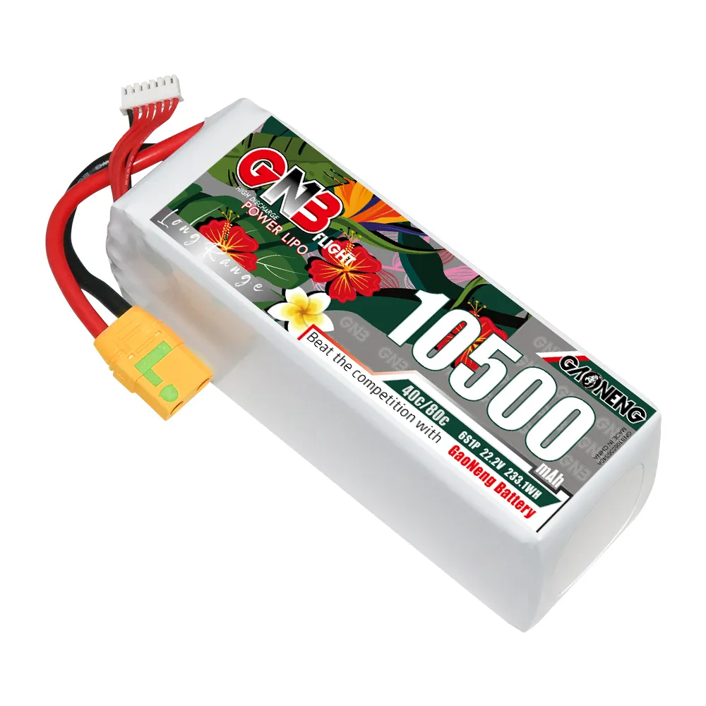 GAONENG GNB 6S 22.2V 10500mAh 40C 80C XT90S RC بطارية LiPo طائرة رباعية زراعية كبيرة الحجم طائرة بدون طيار مطورة من 10000mAh 25C