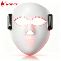 Masque facial sans fil à lumière rouge 78 LED 4-en-1 avec puces 5D en silicone