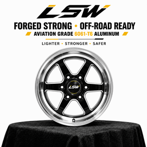 ล้อแม็กซ์อลูมิเนียมฟอร์จ LSW LSR689S สีดำหน้าเจียรขอบขัดเงา ดีไซน์เรโทรขอบลึก แบบกำหนดเอง PCD ET สำหรับรถยนต์นั่งส่วนบุคคลทั้งคัน - Product Image 4