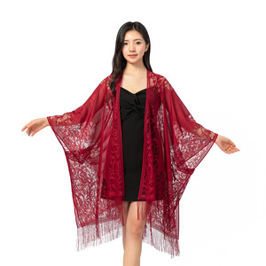 Yiwu thời trang nữ Trọng lượng nhẹ Polyester khăn với tua mùa thu mùa rắn màu khăn choàng - Product Image 5