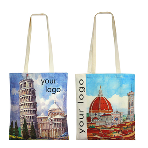 Bolso de algodón reutilizable para <span class=keywords><strong>mujer</strong></span>, bolsa de mano con logotipo personalizado de 8oz, 10oz, 12oz, respetuoso con el medio ambiente - Product Image 5