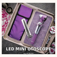 Mini Fiber Optic Otoscope with LED White Light for Medical Clinical Examination Manual Power Source for Diagnostic Use