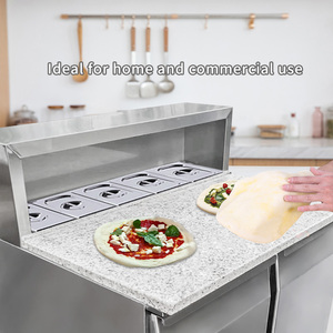 4 ensembles de kit pizza table de préparation de pizza mélangeur de pâte de travail four électrique à <span class=keywords><strong>air</strong></span> pizza réfrigérateur commercial - Product Image 5