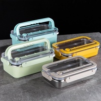 Boîte à lunch en acier inoxydable 304 avec logo de couleur personnalisé 2100ml 3300ml 4500ml Conteneur à bento pour adultes étanche au lave-vaisselle