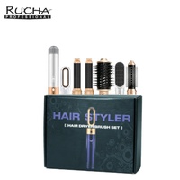RUCHA – Coiffeur multifonction 6 en 1, outils de séchage, bouclage et mise en volume, brosse sèche-cheveux à moteur CC de 1000W