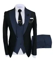 Conjunto de chaqueta de 3 piezas para hombre, traje Masculino con solapa de visera Formal para boda y graduación