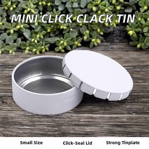 25ml Cổ Phiếu mini Kim Loại tinplate hộp thiếc 55*18 bấm vào Clack cho Pill bạc hà kẹo mỹ phẩm bao bì lon nhỏ - Product Image 3