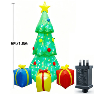 1.8-Meter Christmas <b>Tree</b> Inflatable Gift Box with Built-In LED <b>Lights</b>, <b>Outdoor</b> Courtyard Christmas Decoration Ornaments - Product Image 4