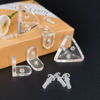 En gros, Connecteur triangulaire en acrylique transparent pour coins en L, type 'Mère-Fils', pour boîtes de présentation de vernis à ongles, accessoires de quincaillerie