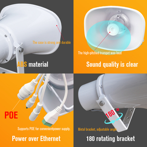 Qqchina PA SIP-804A SIP PoE sừng loa 15W | IP PA địa chỉ công cộng Loa ngoài trời với bộ khuếch đại tích hợp - Product Image 4