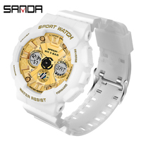 SANDA 6033 Herren LED Quarzuhren Mode Sport Analog Alarm Uhr Wasserdichte Digitaluhren für Männer Chronograph