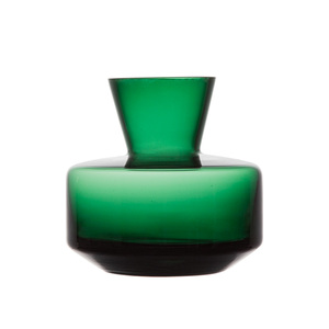 Vases à fleurs en cristal coloré de grande taille en vrac, vases à fleurs en forme de bouteille à angle droit MUNU, entièrement verts - Product Image 3