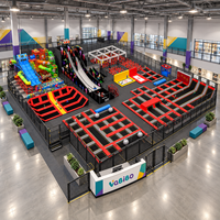Vabibo Équipement Commercial de Parc de Trampoline Intérieur TP104, Piscine à Mousse pour Sauts Libres, Parcours Ninja, pour Enfants, Capacité 100-500kg, >10 ans