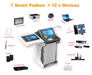 Podio digital portátil de alto rendimiento, <span class=keywords><strong>atril</strong></span> de voz inteligente de alta calidad, podios educativos de acero Multimedia de Metal - Product Image 2