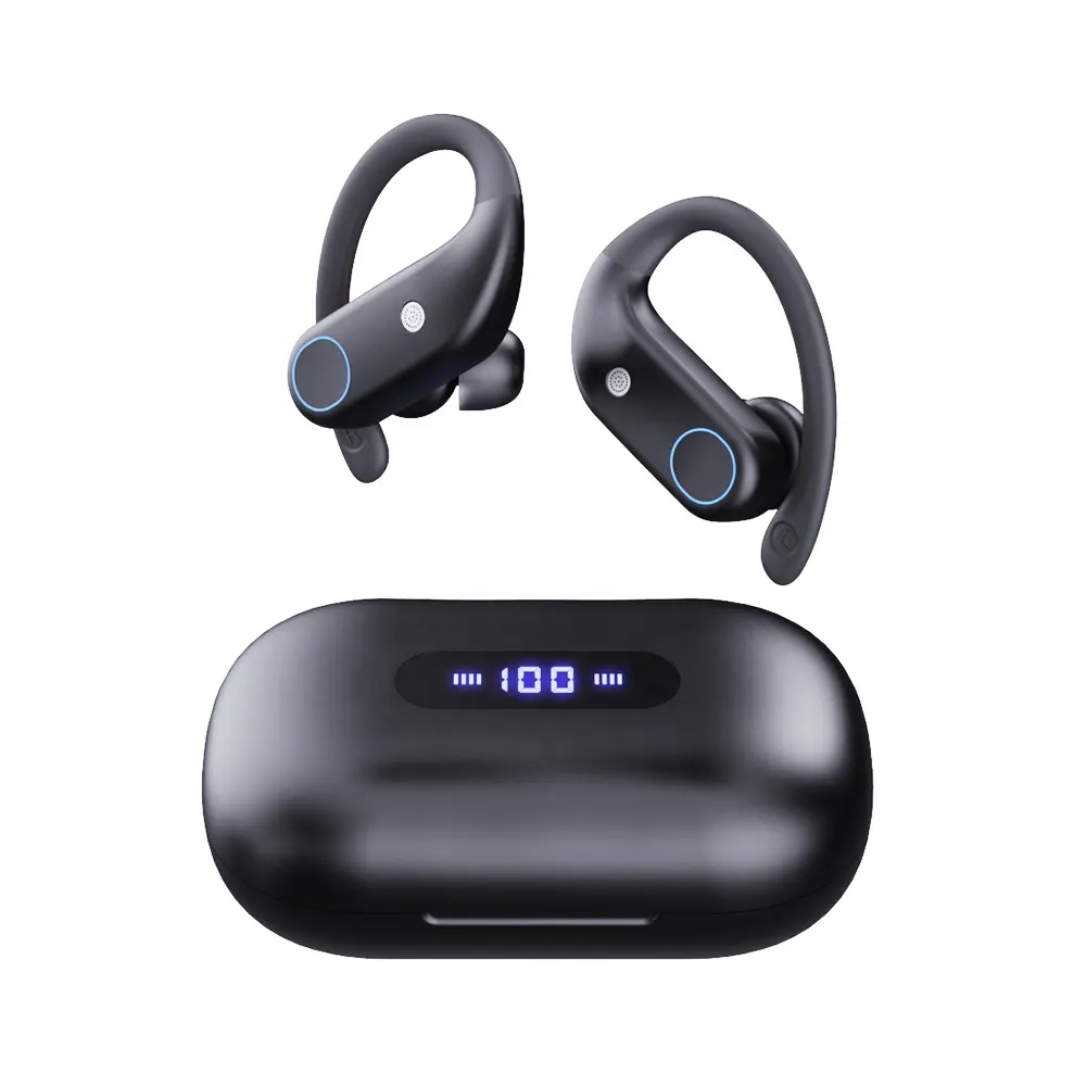 חדש Led תצוגת K23 Bluetooth TWS עמיד למים Earhook אוזניות עמוק בס אמיתי אלחוטי ספורט אוזניות ארוך לשחק שעות