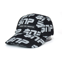 Basketball Team Cool 5 Panelssports Cotton Net Back Gorras de béisbol Negro Blanco Gorra de béisbol personalizada